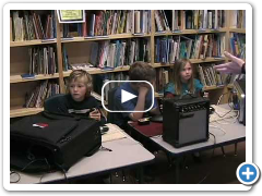 The Second Graders play the MidiWing musical instrument.